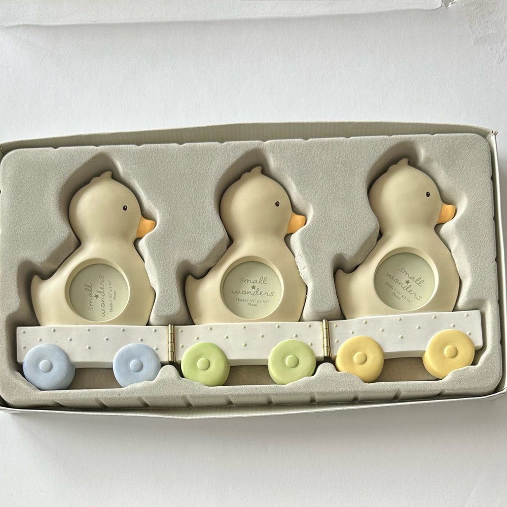 NWT “Ducks in a Row” Hinged Photo Frames in Box